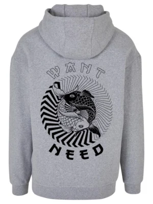 Sudadera Tatuaje Gris Peces Koi